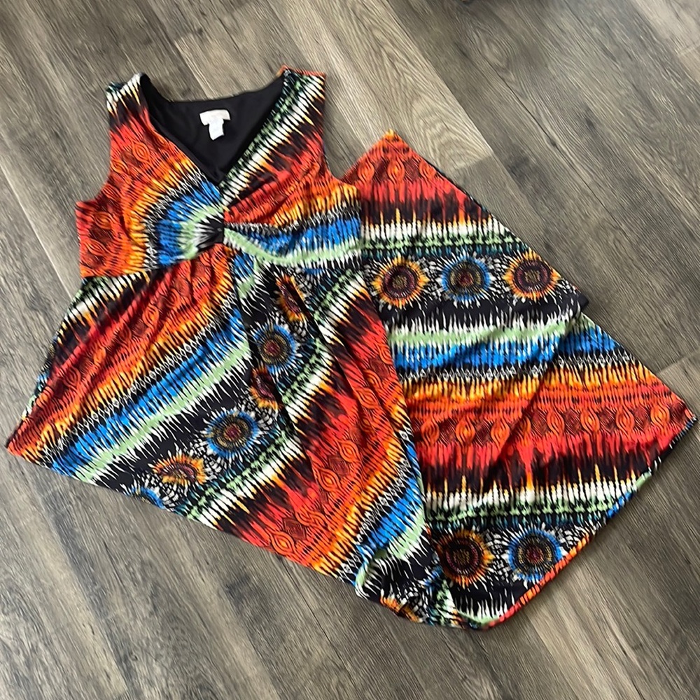 Chico’s maxi dress multicolored flowing tank